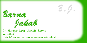 barna jakab business card